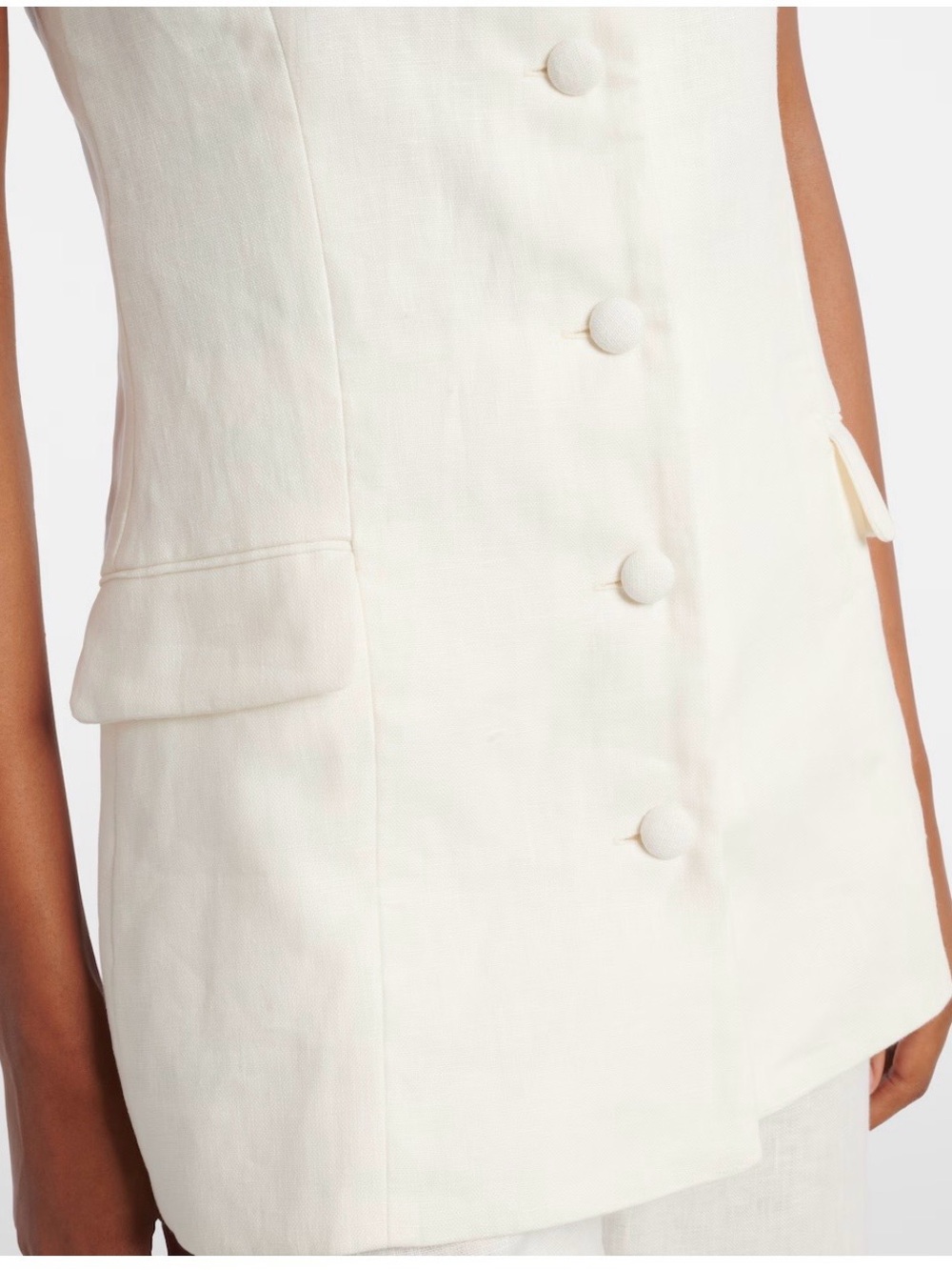 Faithfull the Brand Cream Button-Front Sleeveless Top (Jane vest)